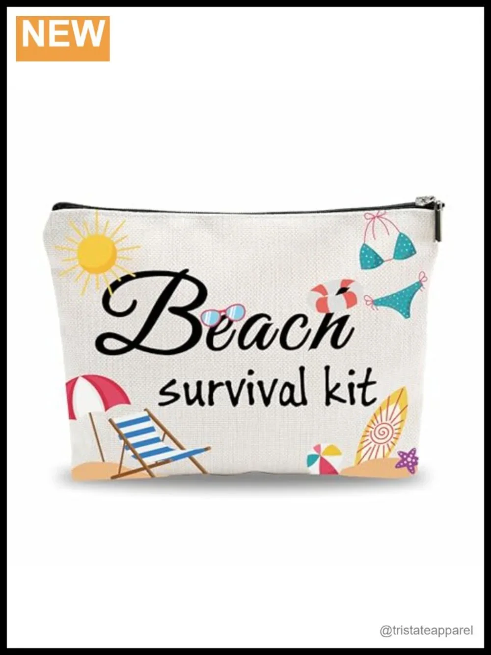Canvas Cosmetic Bag, Travel Toiletry Bag, Summer Surfing Makeup Bag for Women